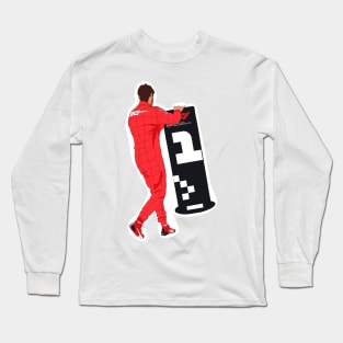 Ferrari driver Sebastian Vettel moves the #1 sign Long Sleeve T-Shirt